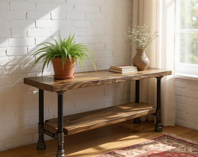 Entry Bench, Rustic Wood & Pipe Entry Bench, Industrial Bench, Urban Wood Bench, Rustic Bench, Shoe Bench, Rustic Pipe Bench, Wooden Bench