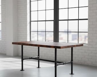 Counter Height (36"H) Farmhouse Table, Rustic Wood & Pipe Table, Trestle Table, Urban Wood Table, Pub Table, Bistro Table, Bar Table