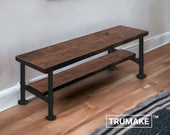 Entry Bench, Rustic Wood & Pipe Entry Bench, Industrial Bench, Urban Wood Bench, Rustic Bench, Shoe Bench, Rustic Pipe Bench, Wooden Bench