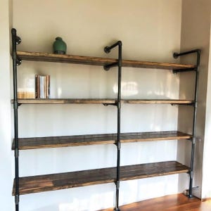 Rustic Wall Shelving Unit. Handcrafted Book Shelf. Pantry Shelving. Home Office Customizable Shelving Wood Shelf. Interior Design. Shelves