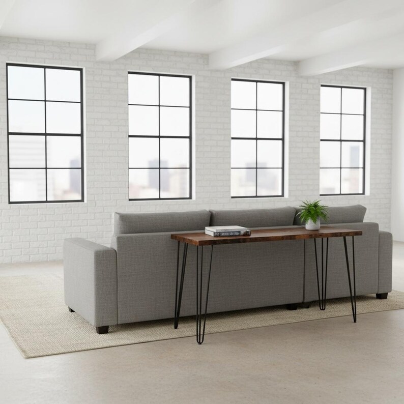 Rustic Console, Hairpin Console Table, Hair Pin Leg Rustic Wood & Steel ...