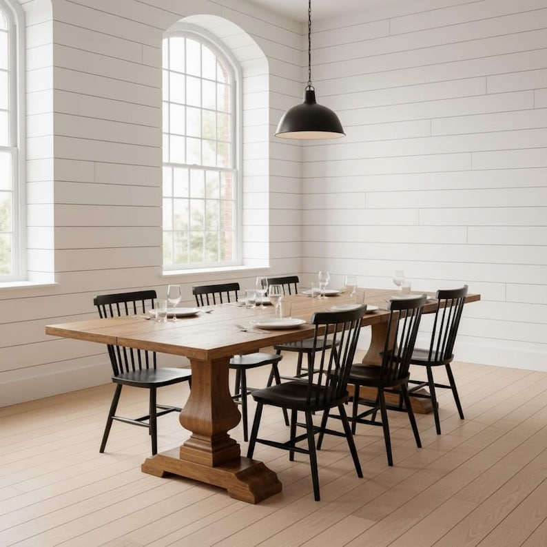 Pedestal Wood Rustic Dining Table | Handcrafted in the USA | Free Shipping! image 14