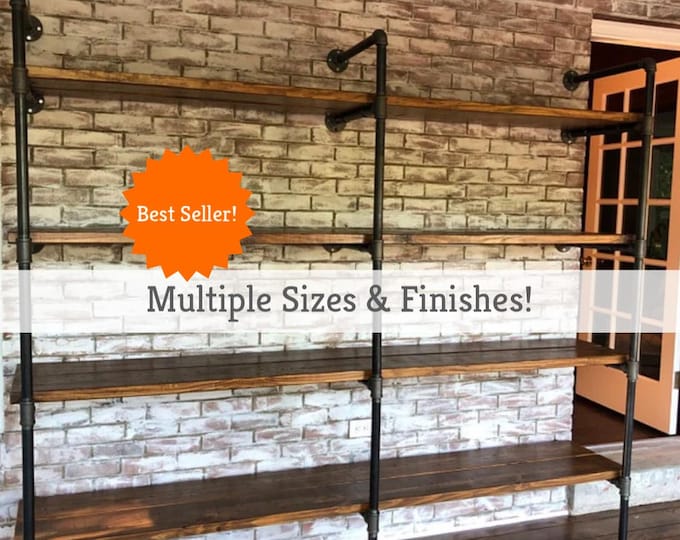 Rustic Wall Shelving Unit | Pipe and Reclaimed Wood