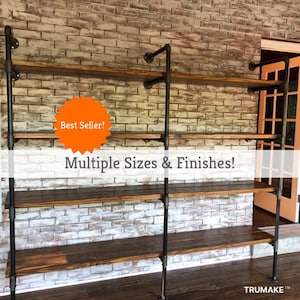 Industrial Wall Shelving Unit. Book Shelf. Shelving Unit. Rustic Wood Shelf. Pantry Shelving. Home Office Shelving Wood Shelf. FREE SHIPPING