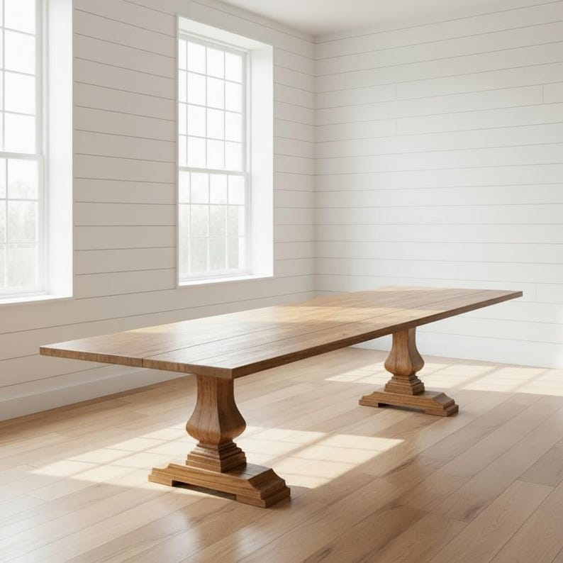 Pedestal Wood Rustic Dining Table | Handcrafted in the USA | Free Shipping! image 11