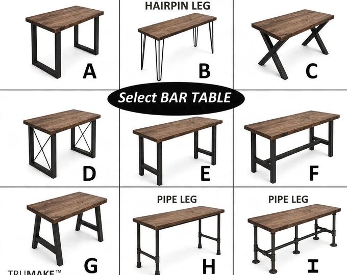 Industrial BAR TABLE. Rustic Bar Table. Solid Wood and Steel Bar Table. Pub Table. Counter Table. Modern Industrial Table. FREE Shipping!