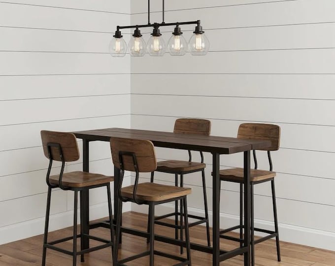 Bar Table (42"H) w/ H-STYLE Steel Legs, Modern Industrial Pub Table Bistro Table Rustic Wood, Bar Table Urban Wood Bar