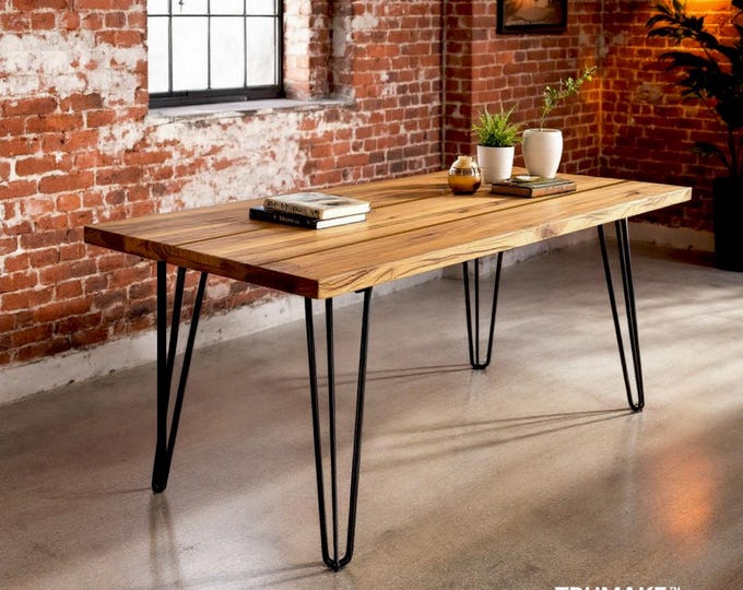 Rustic Wood Hairpin Leg Desk | Desk with Steel Hairpin Leg Desk | Vintage Style | Mid Century Desk | Handcrafted in the USA | Free Shipping!