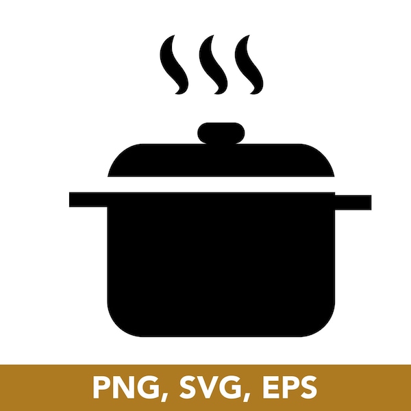 Cooking Pot, Rice Cooker SVG, PNG, EPS, Vector File, Circut File, Clip Arts - Digital Download