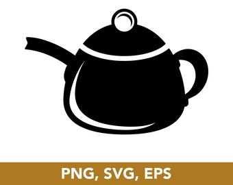 Teekanne, Wasserkessel SVG, PNG, EPS, Vektordatei, Circut Datei, Clip Arts - Digitaler Download
