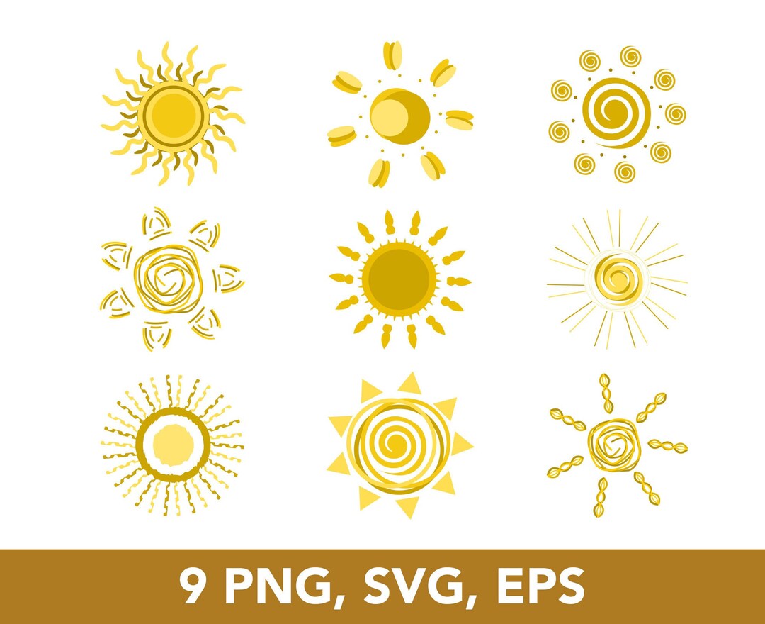 Sun Ri Svg Sun Svg, Sun Shine and Sun Rays, Cute Sun for Kids Shirt SVG Bundle ...