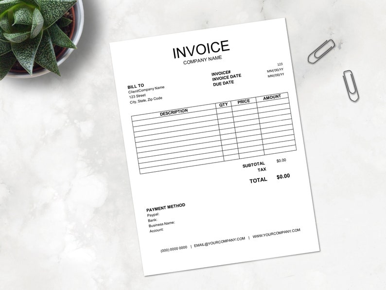 Invoice Template Editable MS Excel PDF, Auto Calculation Features ...