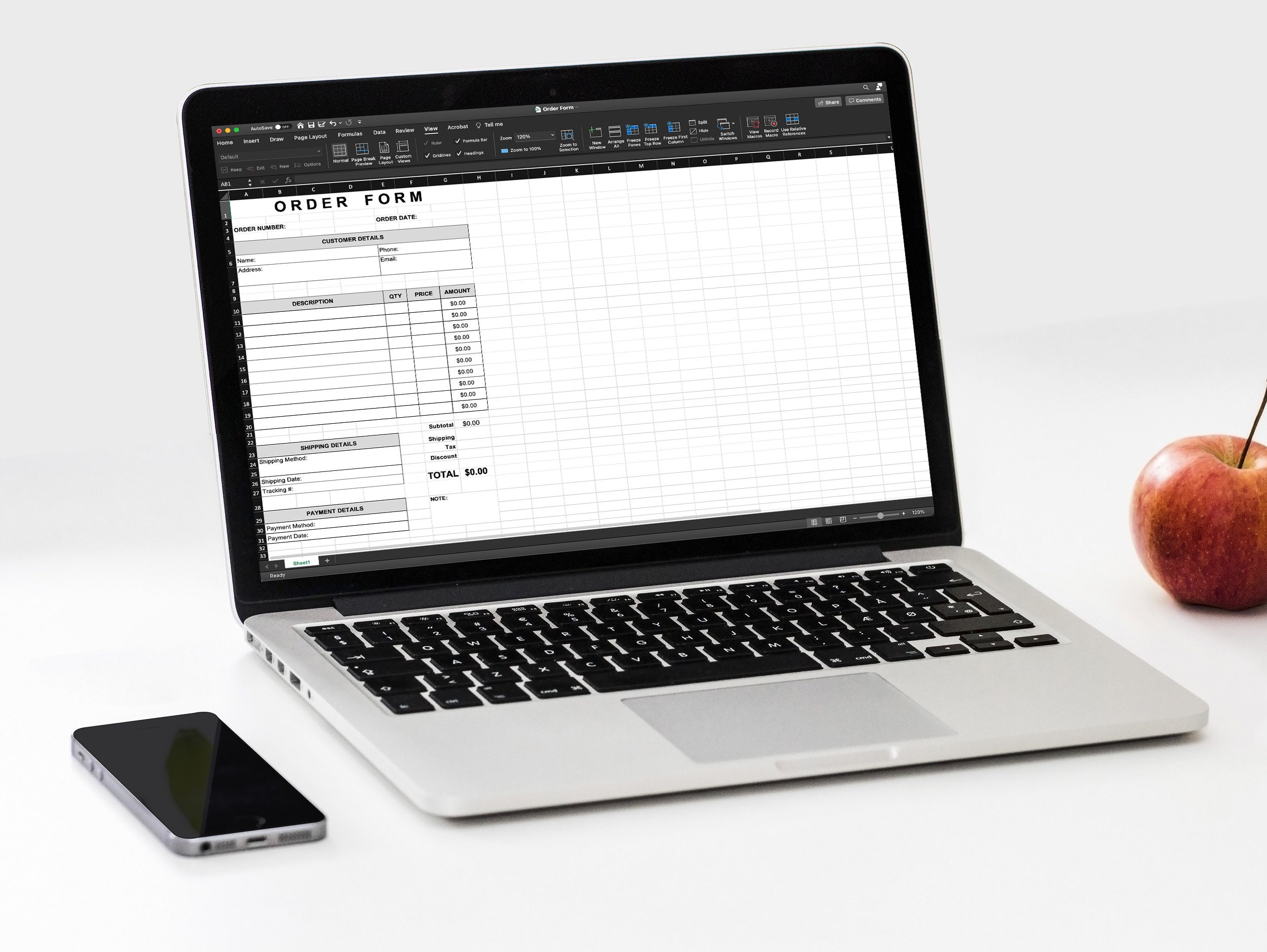 Order Form Printable, Editable MS Excel Included, Auto Calculation ...