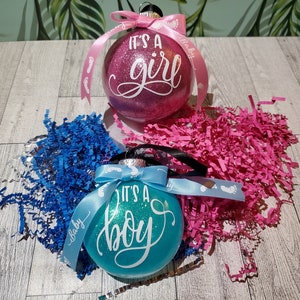 It's a Boy/ It's a Girl Christmas Ornament/ Gender Reveal Christmas Ornament with Free Gift Box Option