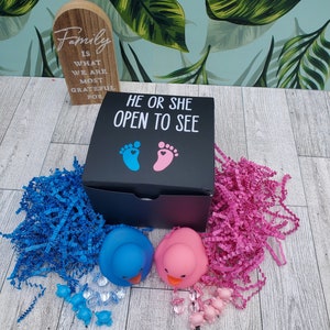 Gender Reveal Christmas Ornament with Free Gift Box/ He or She Open To See Ornament/ Gender Reveal Pop Apart / He or She gender Reveal image 8