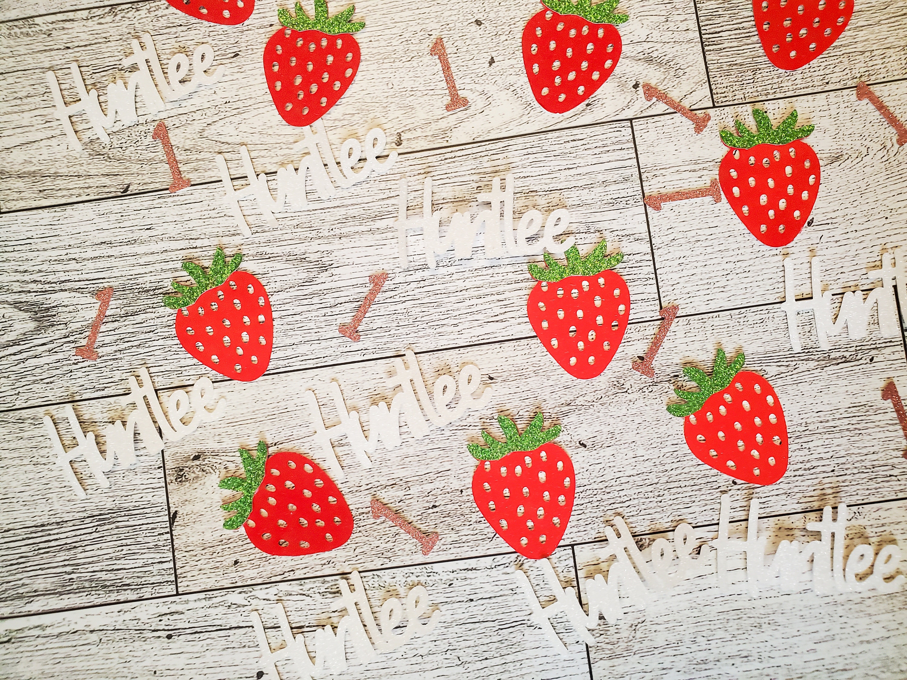 Strawberry Birthday Confetti 100 pieces Berry First Birthday Confetti First Birthday Confetti Berry 1st Birthday Party
