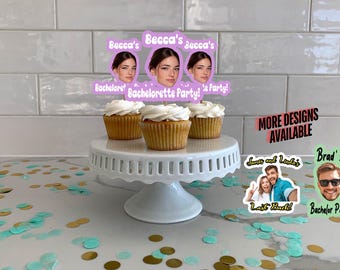 Custom Face Cupcake Toppers - Bachelorette & Bachelor Party