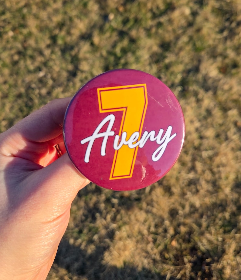 Customizable Player Number Button, Personalized Sport Pin, Senior 2026 ...