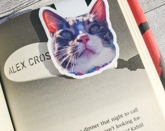 Custom Pet Photo Magnetic Bookmark, Personalized Book Gift