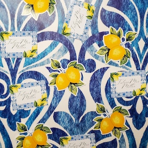 Blue Tile Lemon Confetti 100 pieces/ Italian Theme Bridal Shower/ Lemon Theme/ Italy Decor/ Amalfi Coast Italian/ Amalfi Coast Bridal Shower