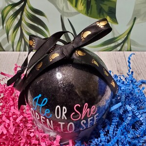 Gender Reveal Christmas Ornament with Free Gift Box/ He or She Open To See Ornament/ Gender Reveal Pop Apart / He or She gender Reveal image 5