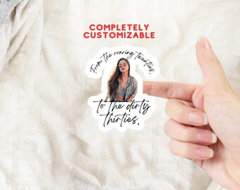Custom Face 30th Birthday Stickers, Personalized Party Favors