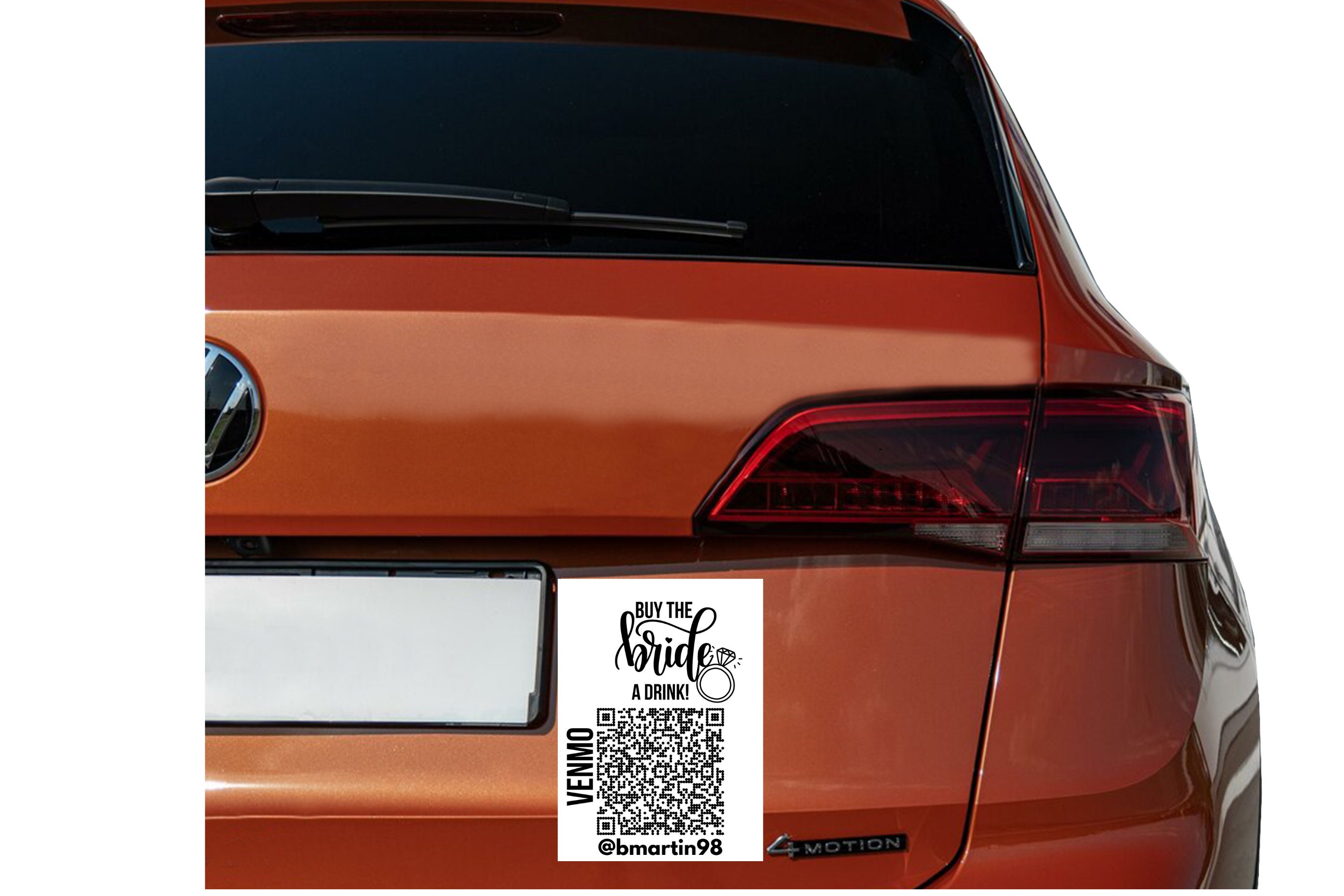 Buy The Bride a Drink Car Magnet/ Personalized Venmo Cashapp PayPal QR Code/ Bachelorette Party Venmo/ Buy Bride Drink Venmo/Car Magnet