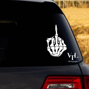 Skull Middle Finger Decal/ Sticker