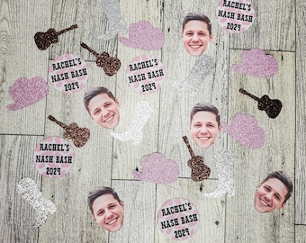Nashville Bachelorette Confetti: Cowboy Hats, Boots, Guitars, Custom Faces