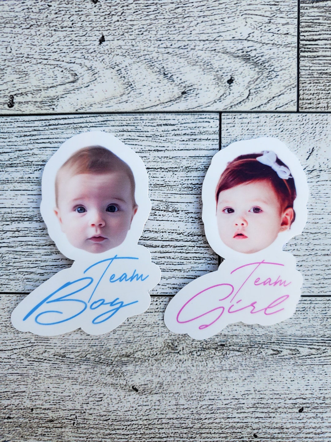Yjh Sticker Custom Photo Gender Reveal Stickers, Team Boy/girl - Etsy