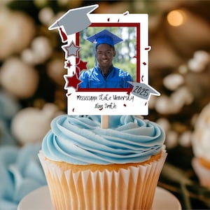 Graduation Cupcake Toppers/ Graduate/ Class of 2026/ Graduation Party/ Graduation Decor/ High School Graduate/ College Graduate/ Graduation
