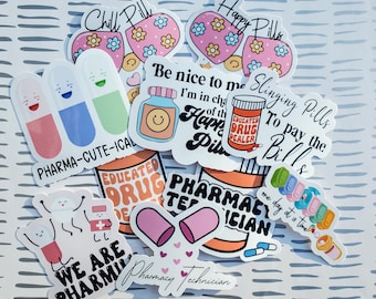 Pharmacy Sticker 10 Pack/ Pharmacy Stickers/ Cute Pharmacist Stickers/ Pharmacist/ Pharmacy Humor/ Pharmacy Student/ Pharmaceutical/Pharmacy