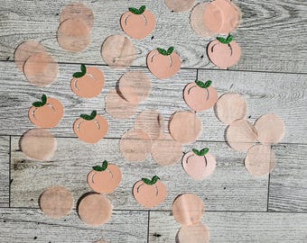 Peach Birthday Confetti, Handmade Party Decorations, 100 Pieces, Sweet Peach