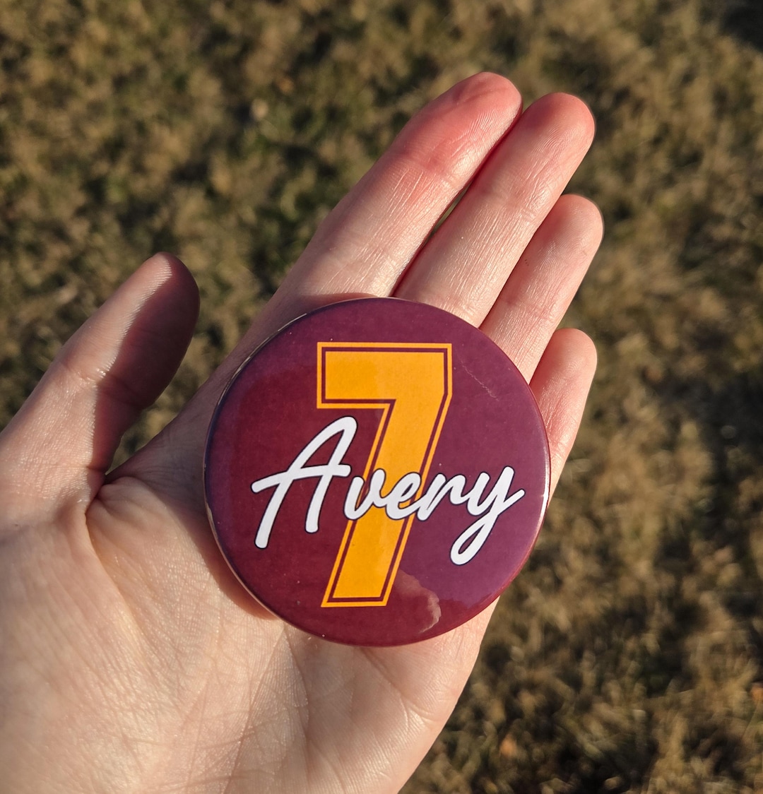 Customizable Player Number Button, Personalized Sport Pin, Senior 2026 ...