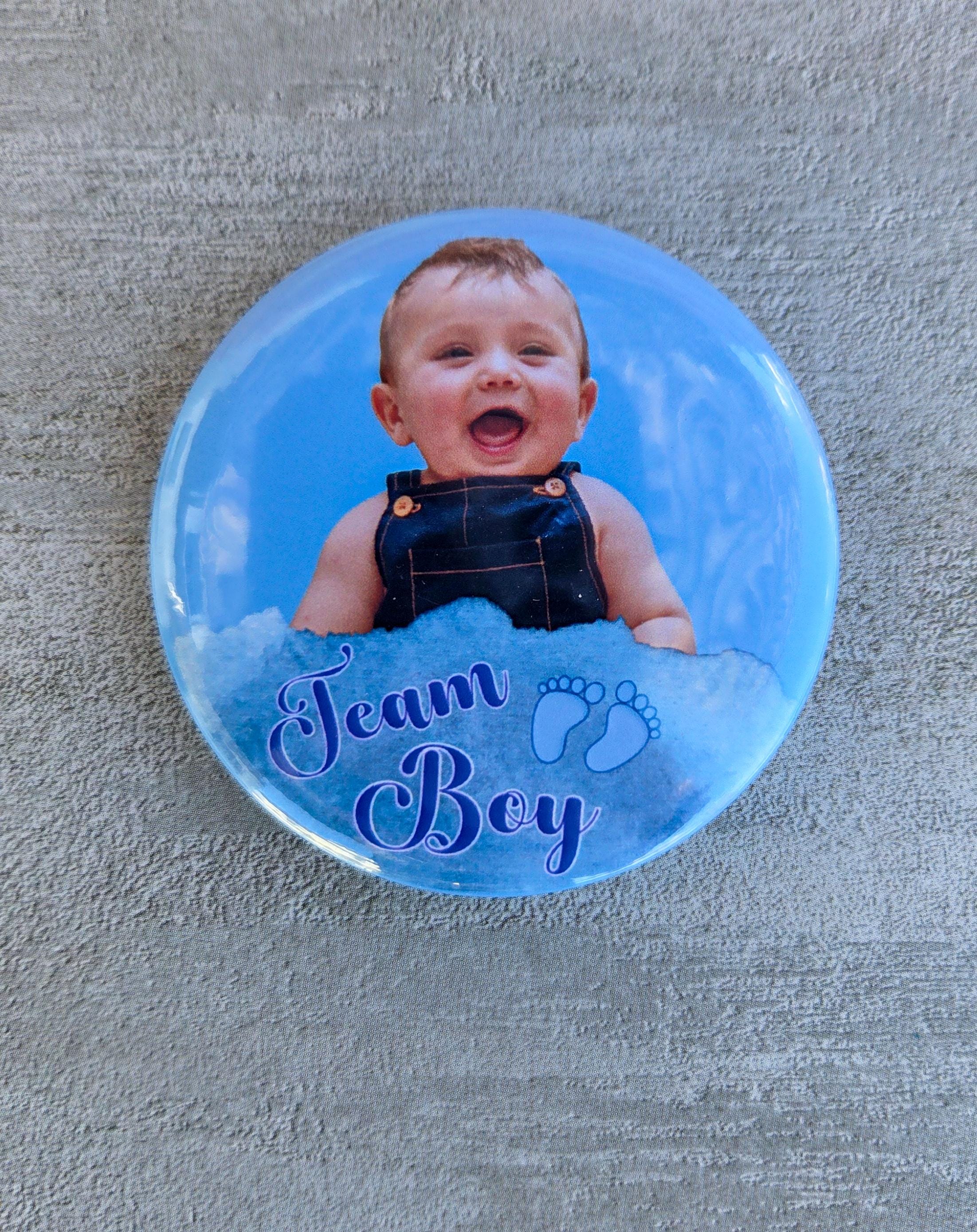 Custom Photo Gender Reveal Buttons: Team Boy, Team Girl - Etsy