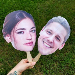 Custom Heads on a Stick/ Face on a Stick/ Custom Big Head/ Groom Face On A Stick/ Bride Face On A Stick/ Bachelorette Party Decor