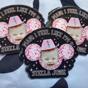 Man I Feel Like I&#39;m One Birthday Stickers/ Disco Cowgirl Birthday/ Man I Feel Like Birthday Decor/ First Birthday Stickers/ My First Rodeo