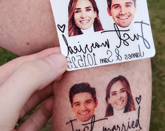 Just Married Photo Temporary Tattoos, Wedding Favors