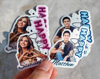 Custom Face Birthday Stickers, Personalized Party Favors, Birthday Decor, Set of 10