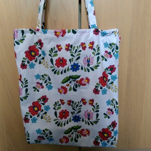 Traditioinal Hungarian ethnic embroidery print -folkart tote
