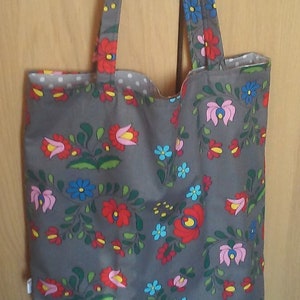 Traditioinal Hungarian ethnic embroidery print -folkart tote