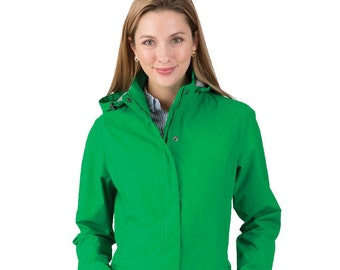 Kelly Green Womens Logan Jacket, Monogrammed Personalized Full Zip Logan Jacket by Charles River Apparel