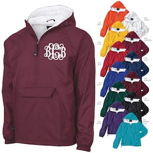 Set of 4 Monogrammed Personalized Half Zip Rain Jacket Pullover by Charles River Apparel image 1