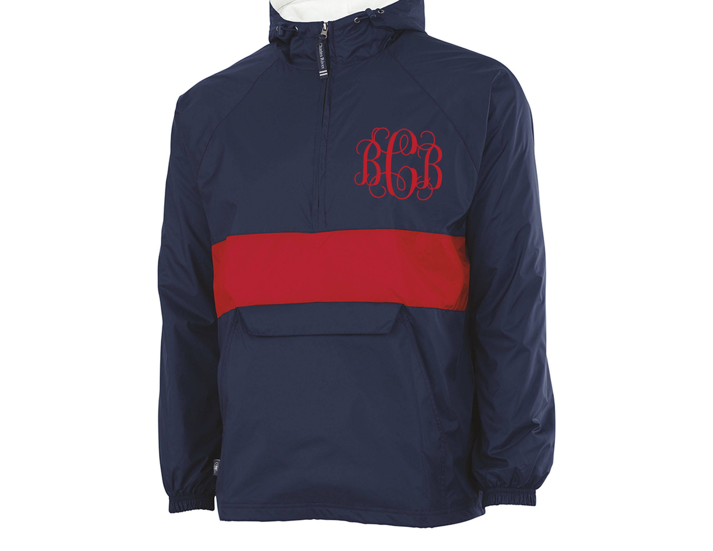 Pullover Windbreaker Jacket With Monogram Personalized Rugby 