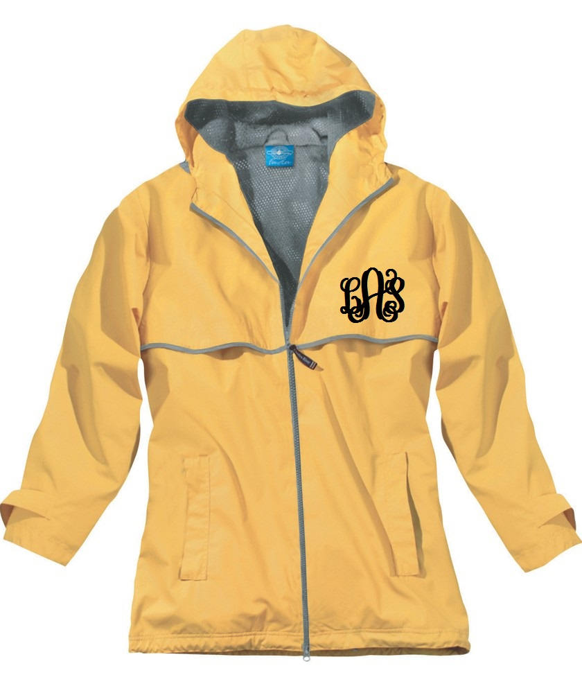 Yellow monogrammed rain best sale jacket