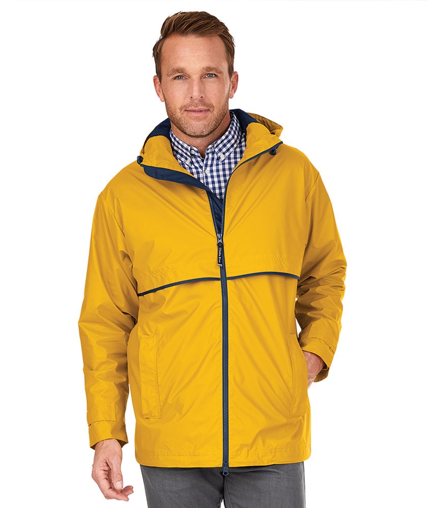 Personalized Mens Yellow Rain Jacket Mens New Englander Rain Etsy