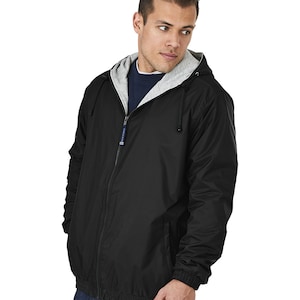 Adult Black Monogrammed Personalized Full Zip Performer Rain Jacket by Charles River Apparel