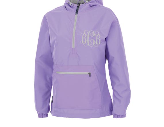 Lilac Lavender Monogrammed Lightweight Womens Anorak Rain 