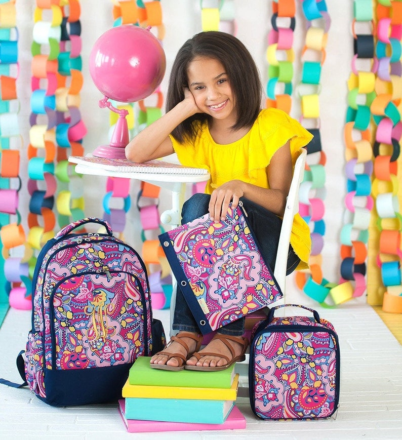 Personalized Girls Backpack Lunch Box Pencil Bag Personalized Etsy