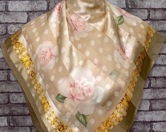 Free post Authentic silk scarf 33x34 M 1267